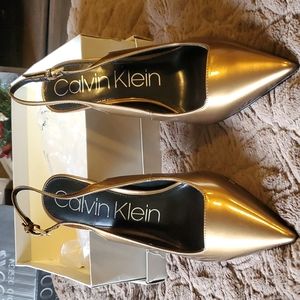New Calvin Klein, Slingback,  Bronze 11